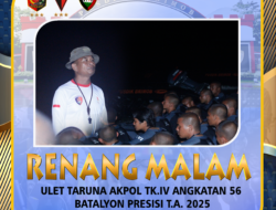 RENANG MALAM ULET TARUNA AKPOL TK. IV ANGKATAN 56 BATALYON PRESISI DI PUSDIK BRIMOB LEMDIKLAT POLRI
